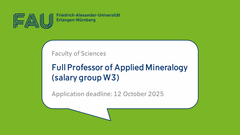 Invitation for applications for a full Professor of Applied Mineralogy (salary group W3)